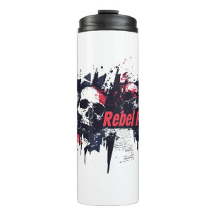 "Rebel Forever" - Edgy Skull Graphic Design Thermosbecher