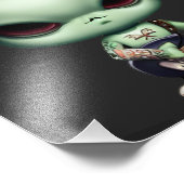 Rebel Green Alien Rockstar Fotodruck (Ecke)
