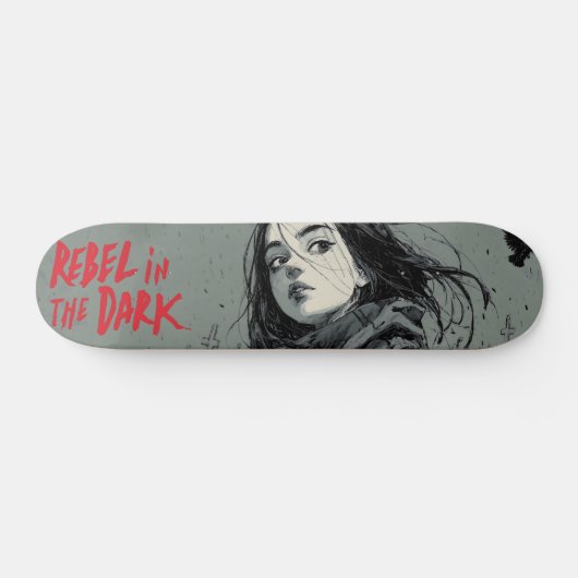 Rebel in Dark Comic Book Style Design Skateboard (Horizontal)