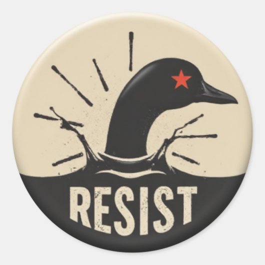 Rebel Loon Headfirst Dive – Resist Badge Runder Aufkleber (Vorderseite)