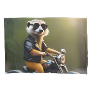 Rebel Meerkat: Leathers, Sonnenbrillen und Motorra Kissenbezug