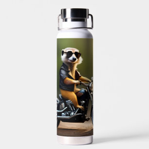 Rebel Meerkat: Leathers, Sonnenbrillen und Motorra Trinkflasche