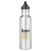 Rebel mit sanftem Herz-Typografie-Design Edelstahlflasche (Rechts)