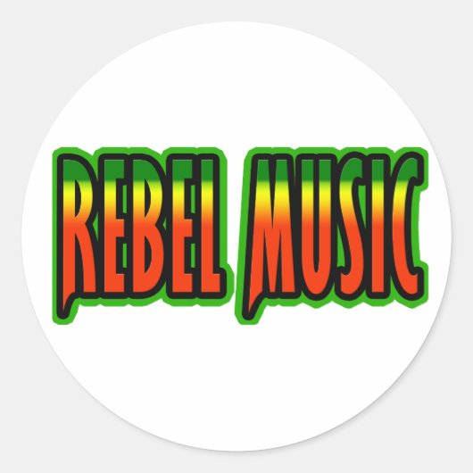 Rebel Music Runder Aufkleber (Vorderseite)