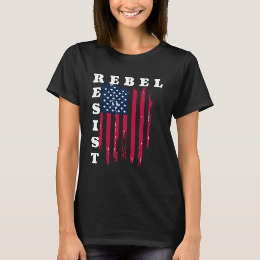 Rebel Resist amerikanische Flagge T-Shirt (Vorderseite)