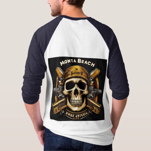 "Rebel Riffs Skull & Crossbones Rock T-Shirt (Rückseite)