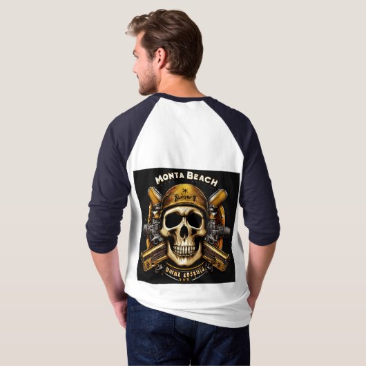 "Rebel Riffs Skull & Crossbones Rock T-Shirt (Schwarz voll)