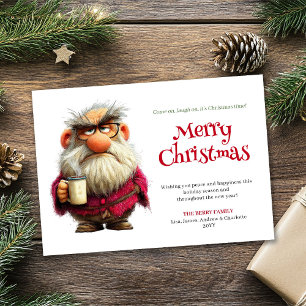 Rebel Santa skurrile editierbare Weihnachtsgrüße  Feiertagskarte