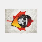 Rebel Skull erschüttert kanadische Flagge Fleecedecke (Vorderseite (Horizontal))