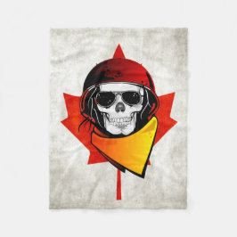 Rebel Skull erschüttert kanadische Flagge Fleecedecke