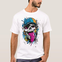 Rebel Skull Graffiti Streetwear T-Shirt