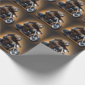 Rebel Sloth: Ein lederverkleidetes Motorrad Geschenkpapier (Ecke)