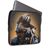 Rebel Sloth: Ein lederverkleidetes Motorrad Laptopschutzhülle (Vorne Rechts)