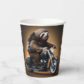 Rebel Sloth: Ein lederverkleidetes Motorrad Pappbecher (Rückseite)