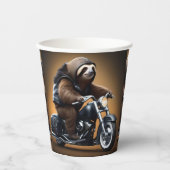 Rebel Sloth: Ein lederverkleidetes Motorrad Pappbecher (Vorderseite)