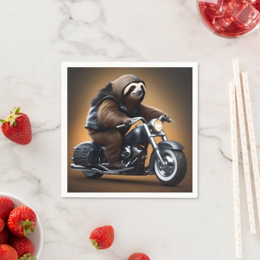 Rebel Sloth: Ein lederverkleidetes Motorrad Serviette (Beispiel)