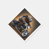 Rebel Sloth: Ein lederverkleidetes Motorrad Serviette (Ecke)