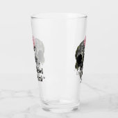 Rebel-Soul - Gothischer Schädel mit rosa Rose Glas (Links)