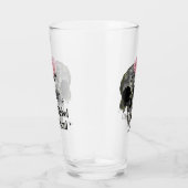 Rebel-Soul - Gothischer Schädel mit rosa Rose Glas (Rechts)