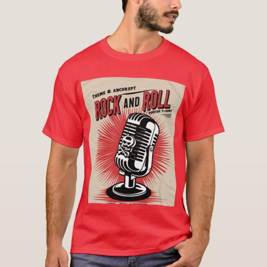 "Rebel Sound: Vintages Mikrofon Rock Poster" T-Shirt (Vorderseite)