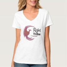 Rebel Tribe Phoenix Logo Damen V-Ausschnitt T-Shir