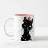 Rebel With Paws – Punk Cat Mug Zweifarbige Tasse (Links)