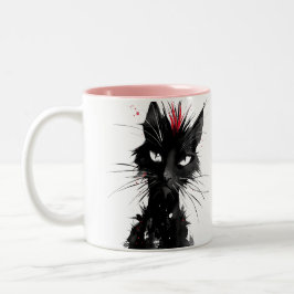 Rebel With Paws – Punk Cat Mug Zweifarbige Tasse