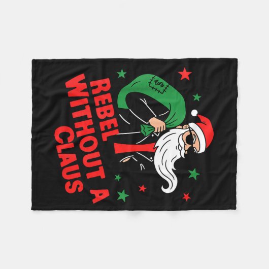 Rebel Without A Claus– Cool Santa Leather Jacket C Fleecedecke (Vorderseite (Horizontal))