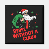 Rebel Without A Claus– Cool Santa Leather Jacket C Magnet (Vorne)