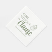 Rebel Without A Clause Christmas Santa Green Serviette (Ecke)