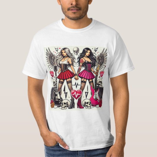 Rebeldía y Amistad: Rock & Roll Sisters T-Shirt (Vorderseite)