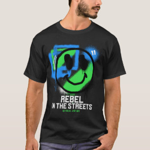 Rebell auf den Straßen Graffiti Smiley Urban Art T-Shirt