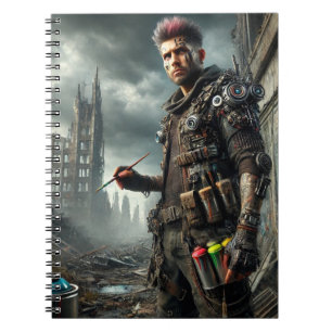 Rebell im Wastland - postapokalyptische Graffiti Notizblock