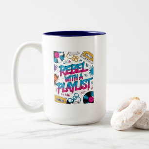 Rebell mit einer Playlist – Retro-Musikliebhaber Zweifarbige Tasse
