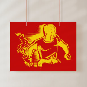 Rebell, Molotowcocktail, Unruhen, kommunistischer Poster