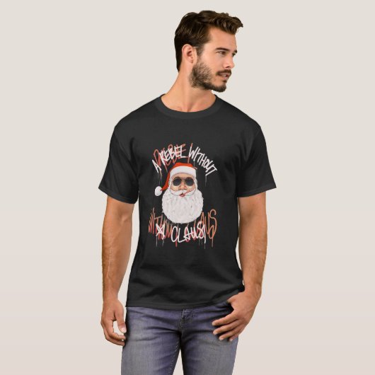 Rebell ohne Claus Funny Weihnachten Weihnachtsmann T-Shirt (Vorne ganz)