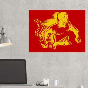 Rebellen, Molotow-Cocktail, Unruhen, kommunistisch Foliendrucke