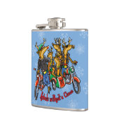 Rebellen ohne Claus Reindeer Blue Holiday Flachmann (Links)