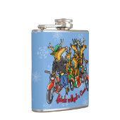 Rebellen ohne Claus Reindeer Blue Holiday Flachmann (Rechts)