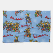 Rebellen ohne Claus Reindeer Blue Holiday Handtuch (Horizontal)