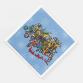 Rebellen ohne Claus Reindeer Holiday Cartoon Serviette (Ecke)