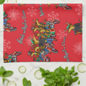 Rebellen ohne Claus Reindeer Red Holiday Geschirrtuch (Gefaltet)