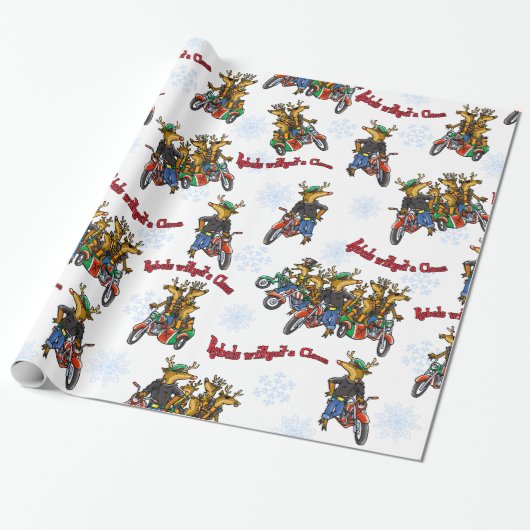 Rebellen ohne Claus Reindeer Silver Holiday Geschenkpapier (Ungerollt)