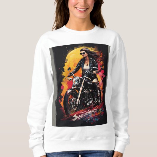 Rebellenstreit: klassische Motorrad-Silhouetten Sweatshirt (Vorderseite)
