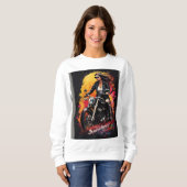 Rebellenstreit: klassische Motorrad-Silhouetten Sweatshirt (Vorne ganz)