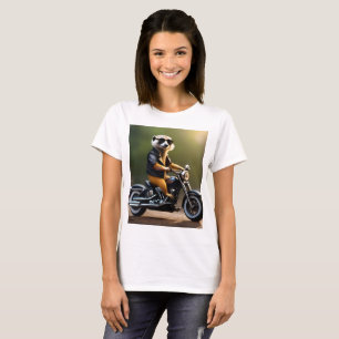 Rebellierendes Erdmännchen: Leder, Sonnenbrille un T-Shirt