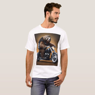 Rebellierendes Faultier: Ein in Leder gekleidetes T-Shirt