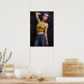 Rebellin in Farbe Poster (Küche)