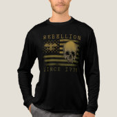 Rebellion 1776 American Flag Skull Long Sleeve Tee (Vorderseite)