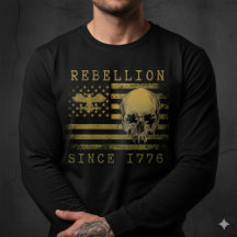 Rebellion 1776 Amerikanische Flagge Totenkopf Lang